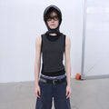 LCDC TM DOUBLE LAYERED SLEEVELESS TOP (BLACK)