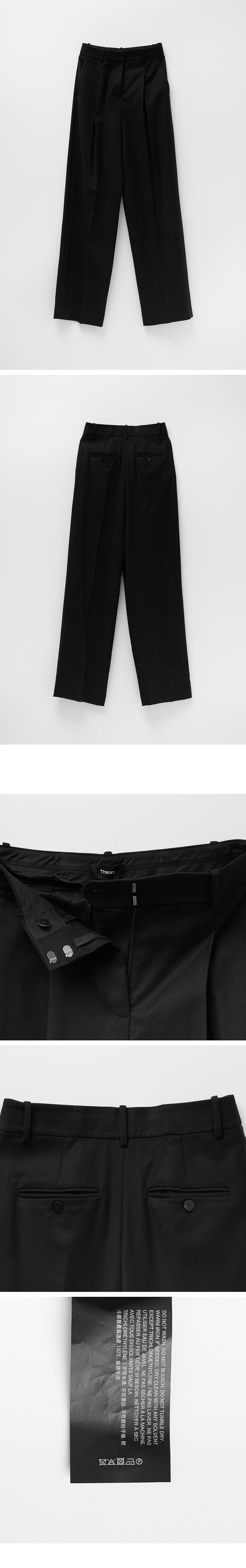 THEORY THEORY Pleated Wool Pants - Black