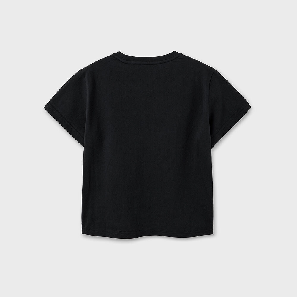 NOIRER FOR WOMEN Archive Print Crop T-Shirt (Black)