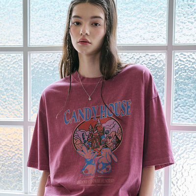 Candy House Pigment Short Sleeve T-Shirt Dusty Pink