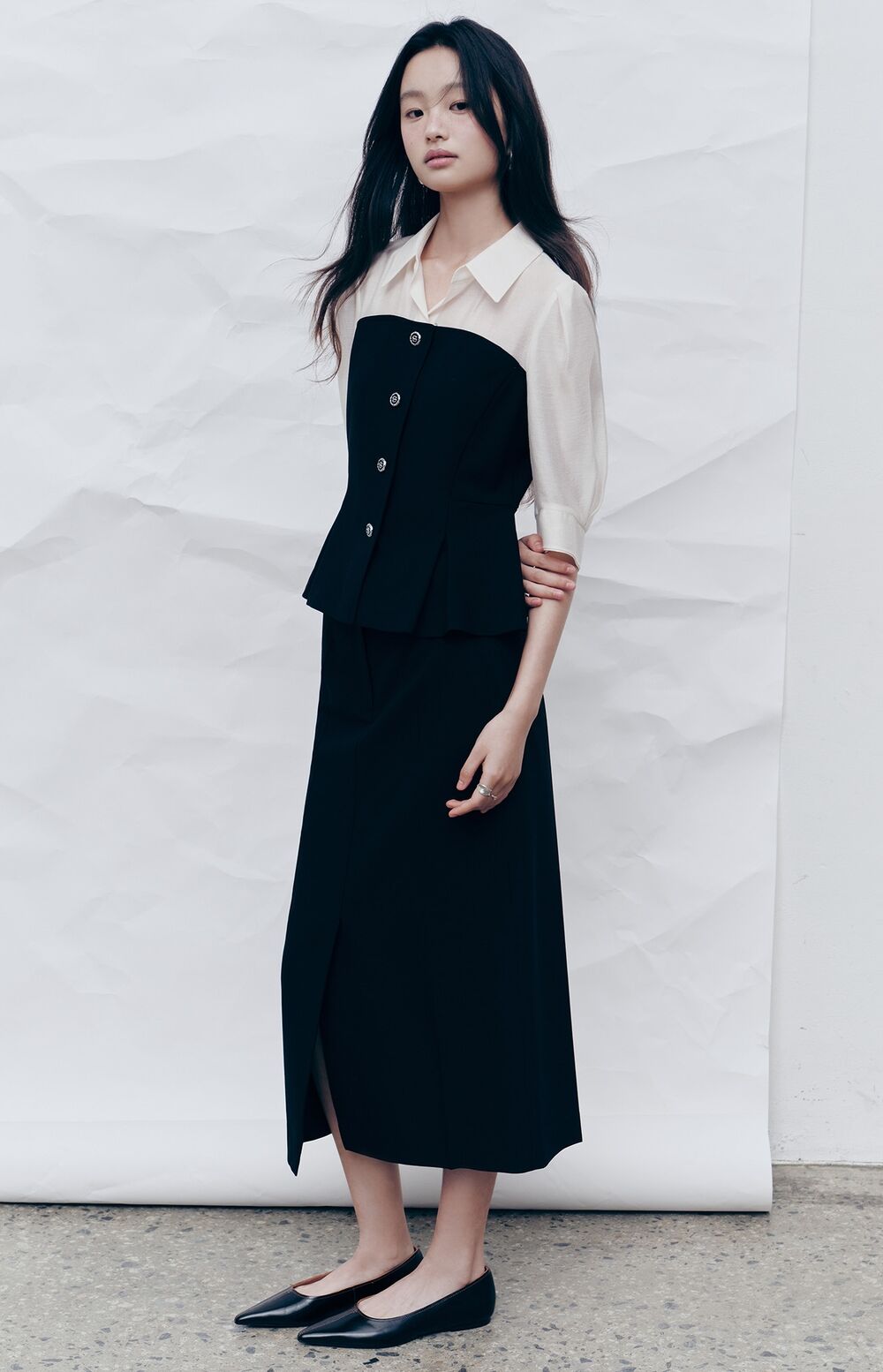 KENNETH LADY [Kenneth Lady] Chris layered blouse ENWBLQE600