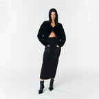 YCH CUT OUT CARDIGAN BLACK (F23KT801BK)