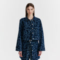 EENK YINI Cropped Denim Jacket - Navy