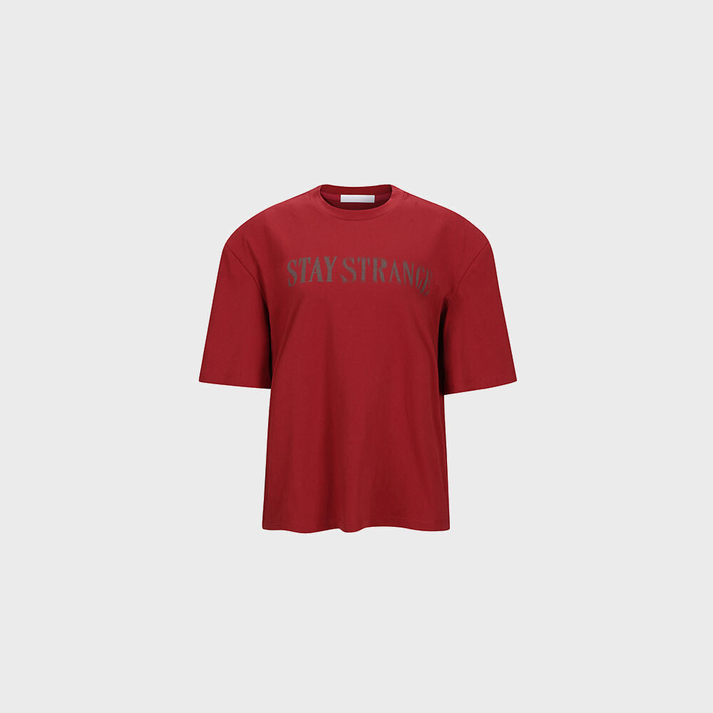 YCH STAY STRANGER-PRINTED TSHIRT RED (F24TO9231RD)