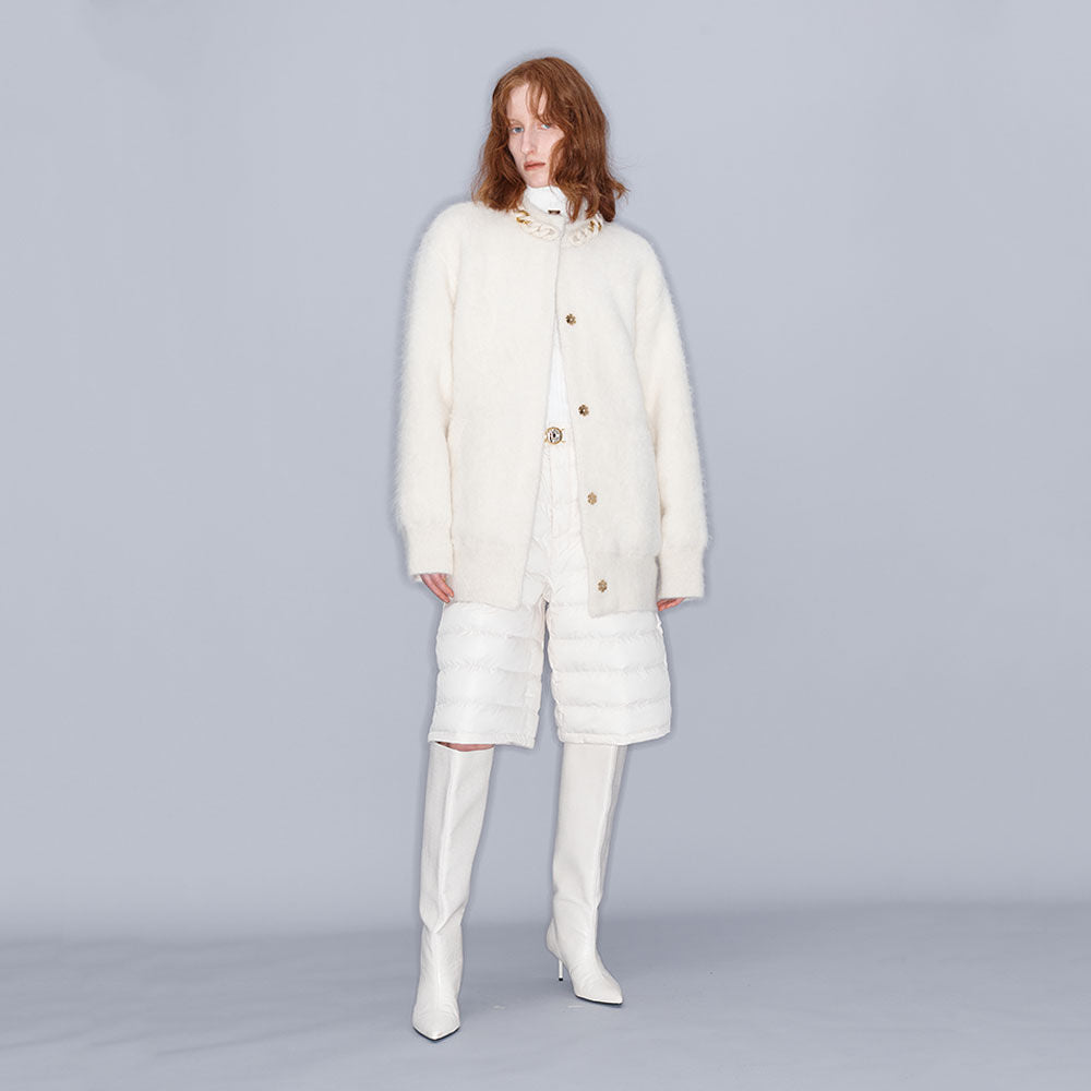 YCH QUILTED BERMUDA SHORTS IVORY (W23PT401IV)