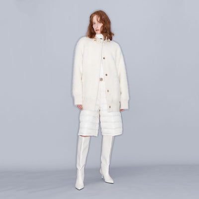 QUILTED BERMUDA SHORTS IVORY (W23PT401IV)