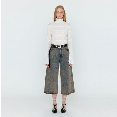 EENK Wide Denim Pants - Khaki Blue