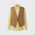 EENK Vest Layered Shirt - Beige/Camel