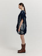 EENK EENK XOLIVIA Jacquard Wrap Knit Skirt - Navy Multi
