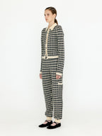 EENK EENK VINK Gingham Check Knit Shirt - Black/Ivory