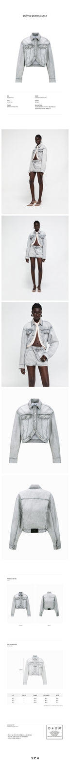 YCH CURVED DENIM JACKET GREY (R25DT8111GY)