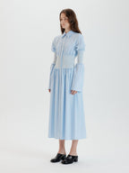 EENK EENK Tiara Smoking Shirt Dress - Sky Blue