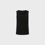 YCH VELVETED SLEEVELESS TOP BLACK (F24TO9081BK)