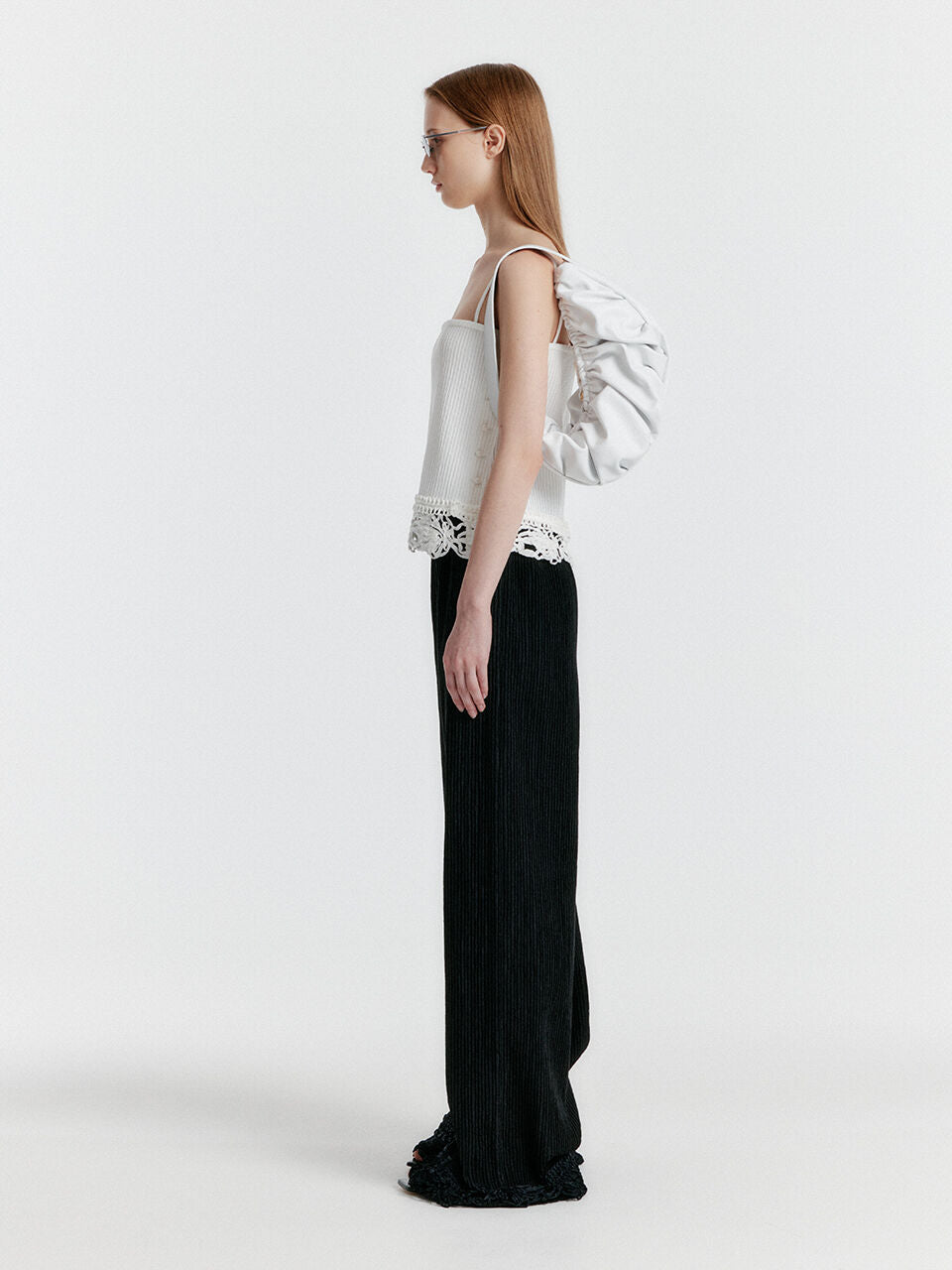 EENK YENIZ Lace-trim Pants - Black
