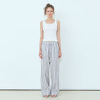 ETMON Lace Ribbed Sleeveless Top, White