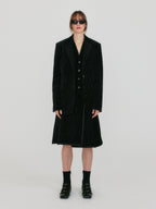 EENK ZAKIT Single-Breasted Blazer with Brooch - Black Velvet
