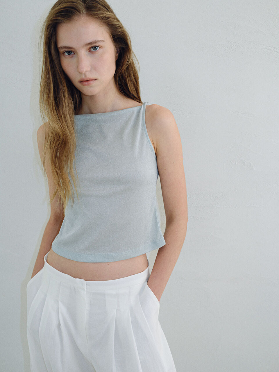 OVBEIGE GLITTER KNOT SLEEVELESS TOP_MINT_OF2C2XSV03MNT