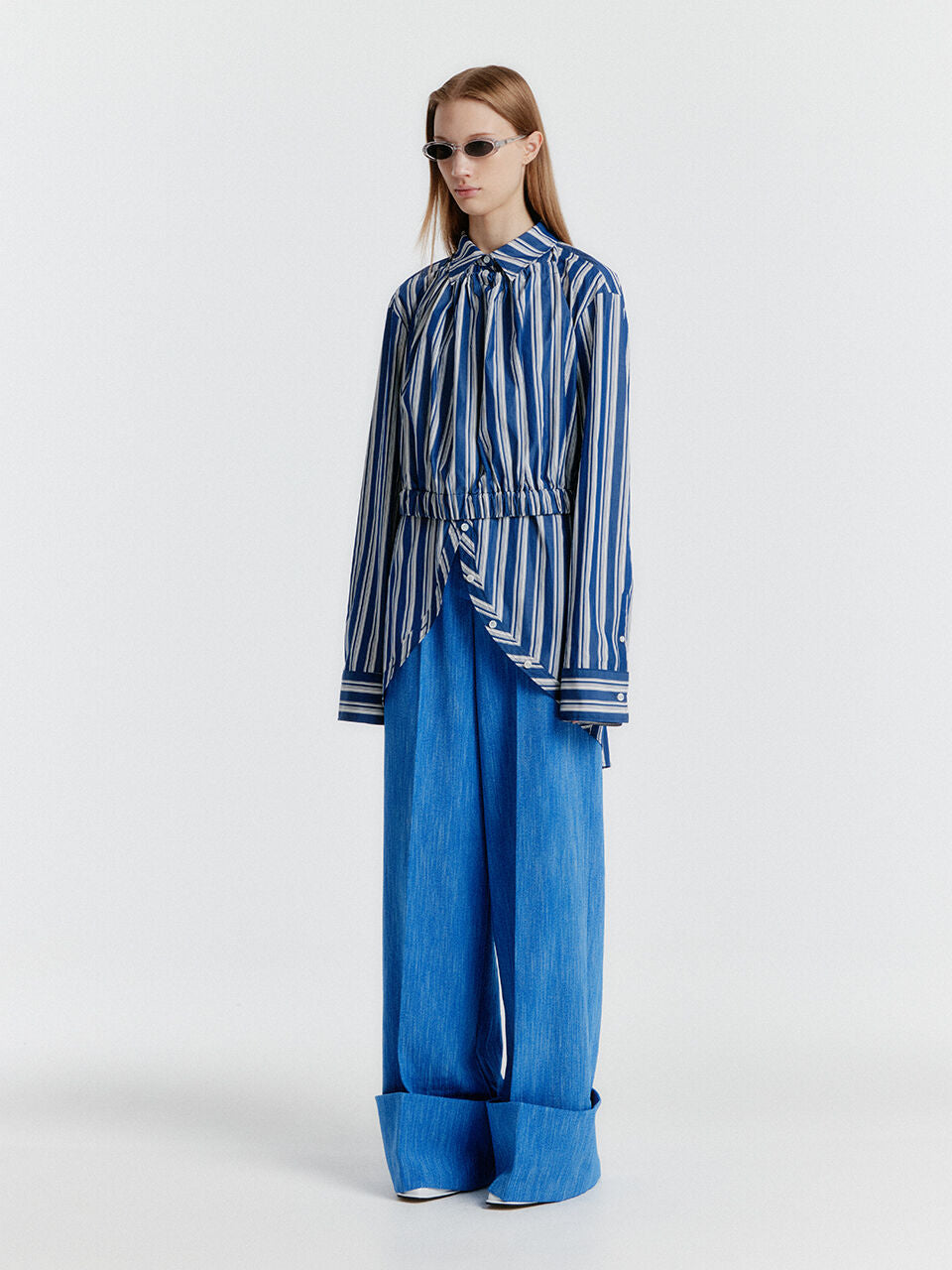 EENK YILI Side-tuck Wide Pants - Blue