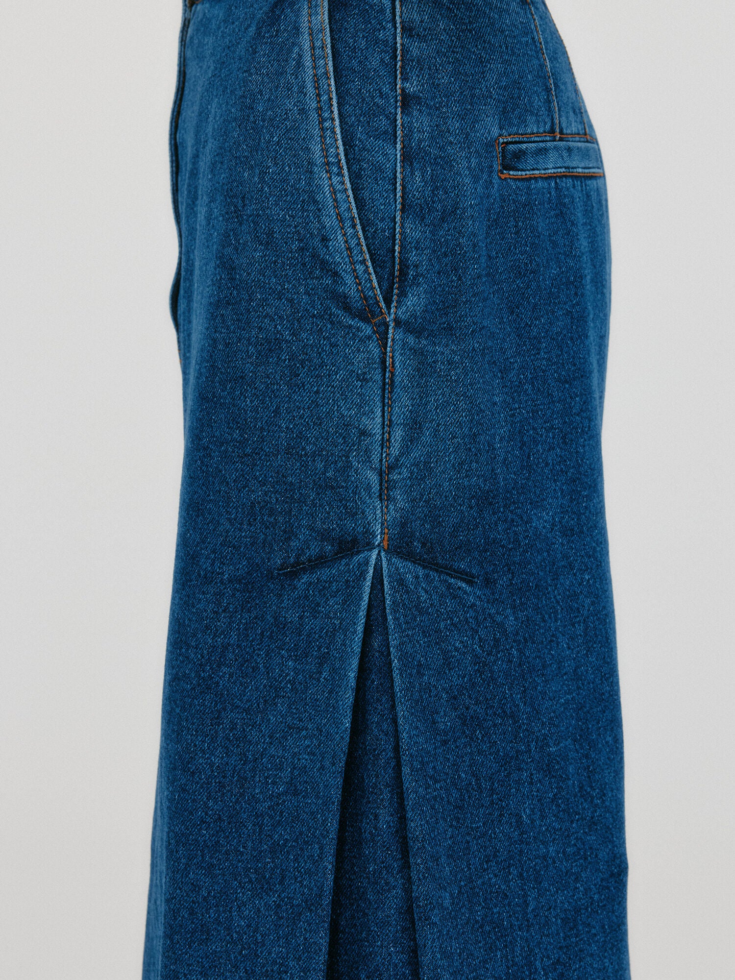 EENK ZOAN Straight Denim Skirt - Blue