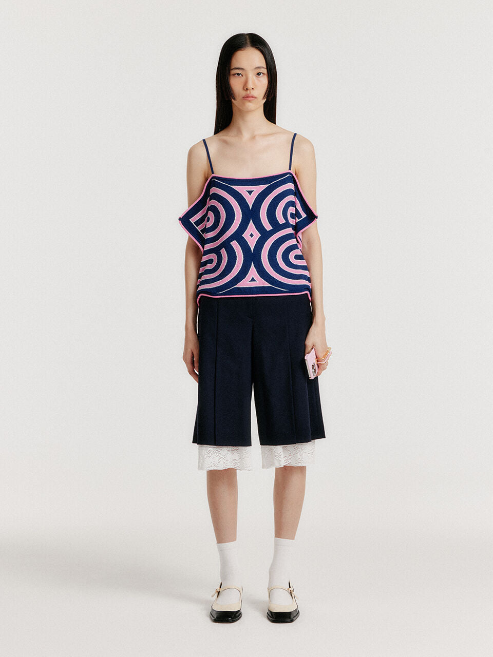 EENK YOON Sleeveless Logo Knit Top - Pink