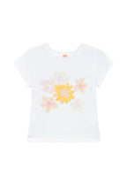SINOON Flower Cap Sleeve T-Shirt (Yellow)