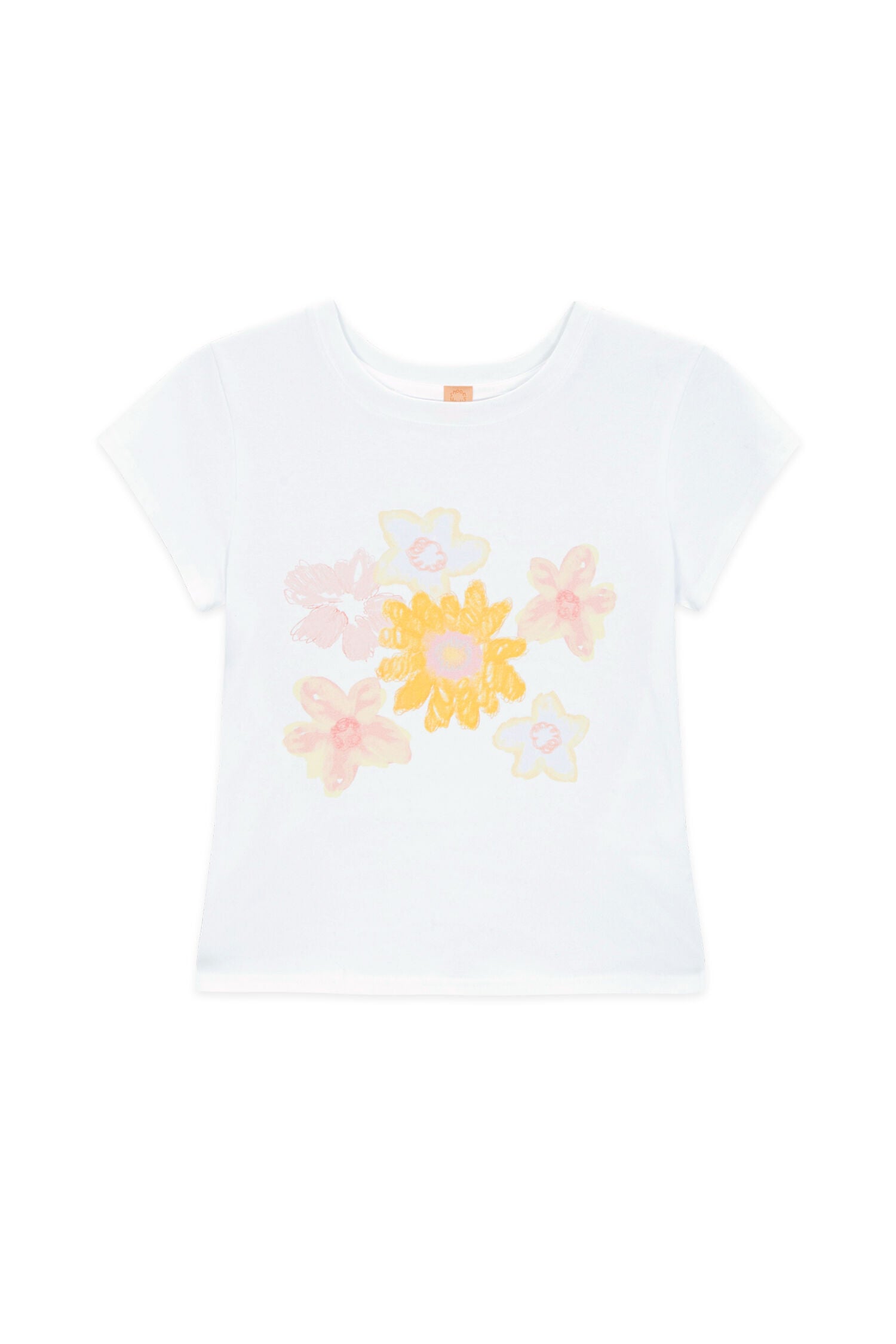 SINOON Flower Cap Sleeve T-Shirt (Yellow)