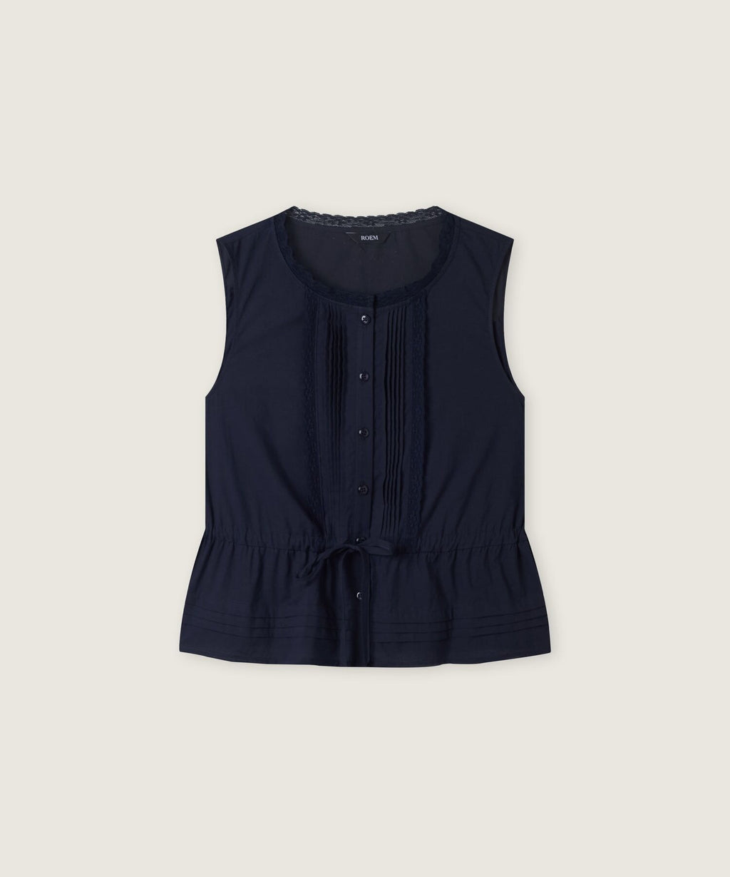 ROEM Pintuck lace tank top blouse RMBLG37R14