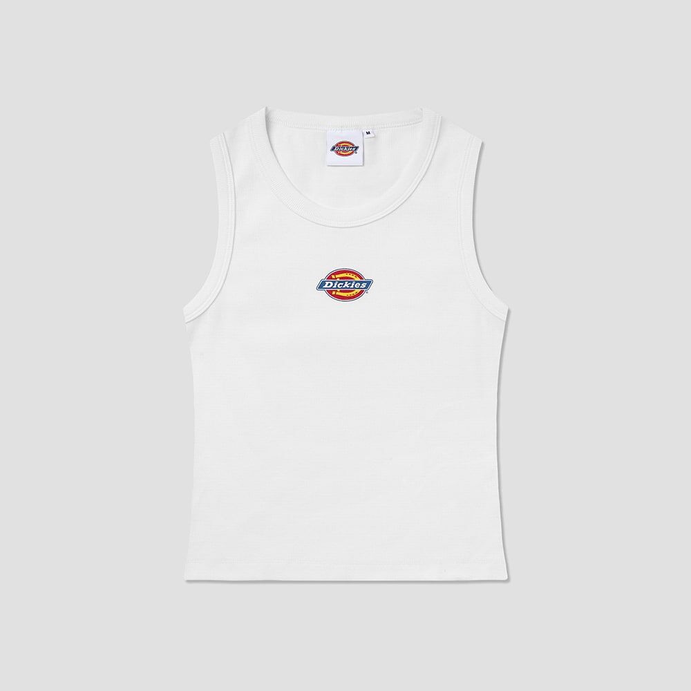 DICKIES Slim Fit Tree Logo Sleeveless White