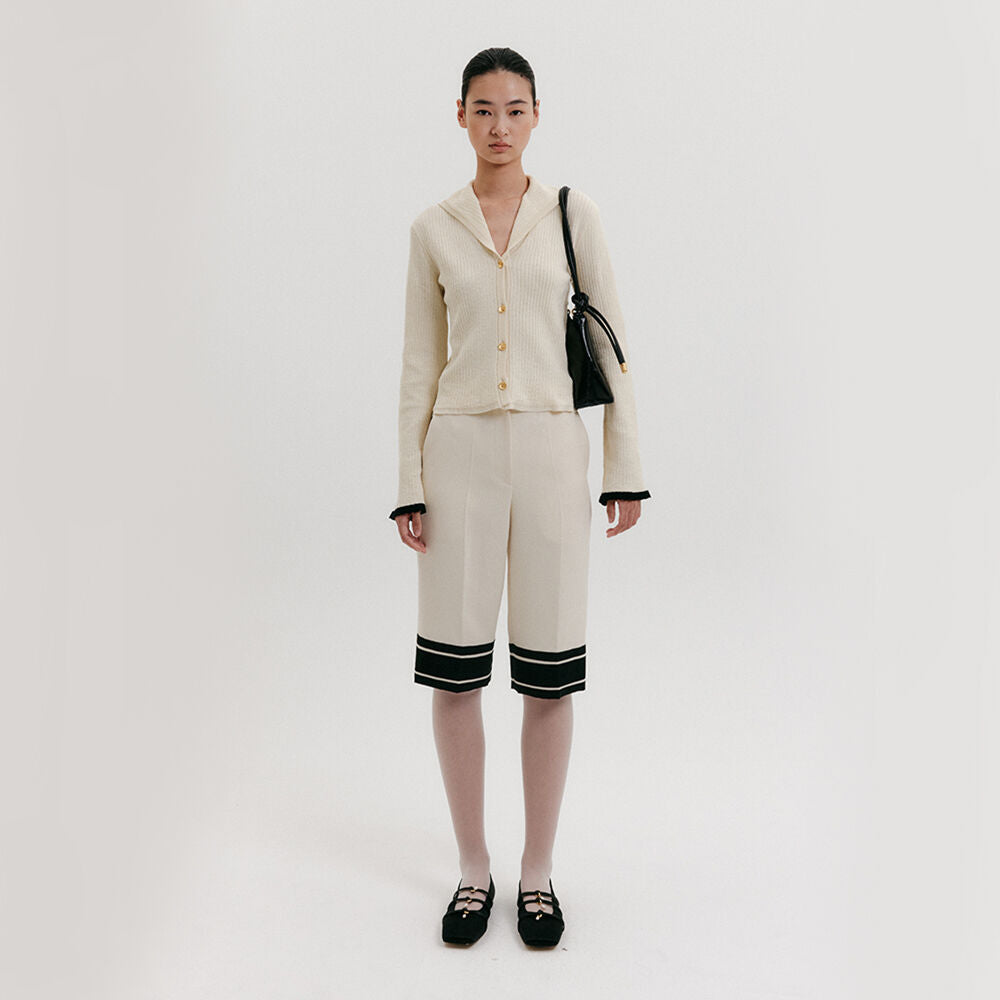 EENK Contrast Bermuda Shorts - Ivory