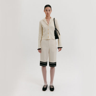 Contrast Bermuda Shorts - Ivory