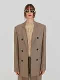 EENK ZELL Single-Breasted Blazer - Beige
