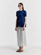 EENK YICOLE Tucked Maxi Skirt - Silver