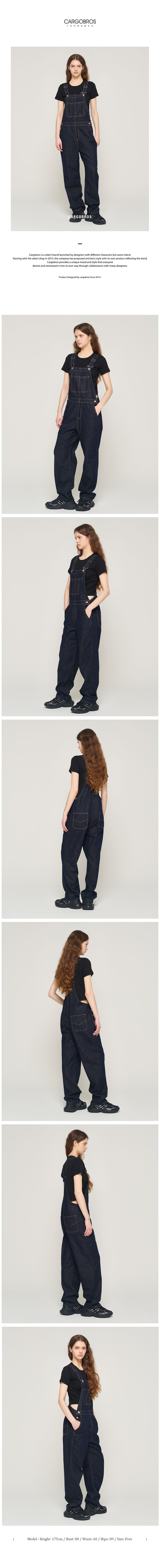 CARGOBROS CARGOBROS Denim Overall Pants Dark Blue