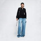 YCH CUT-OUT CURVED DENIM BLUE (R25DB8011BL)