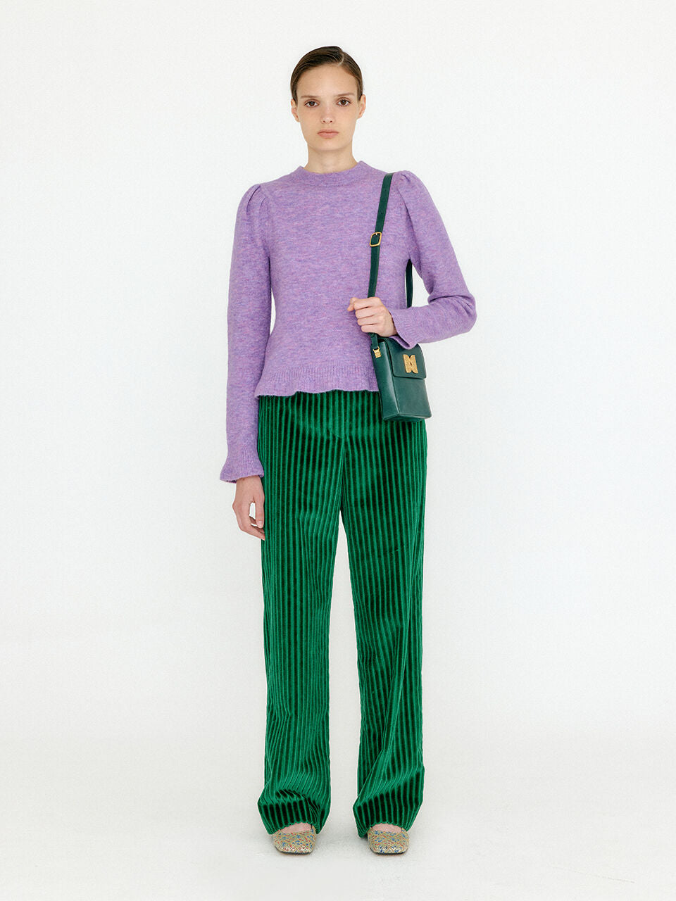 EENK EENK VLARY Flared Hem Knit Pullover - Violet