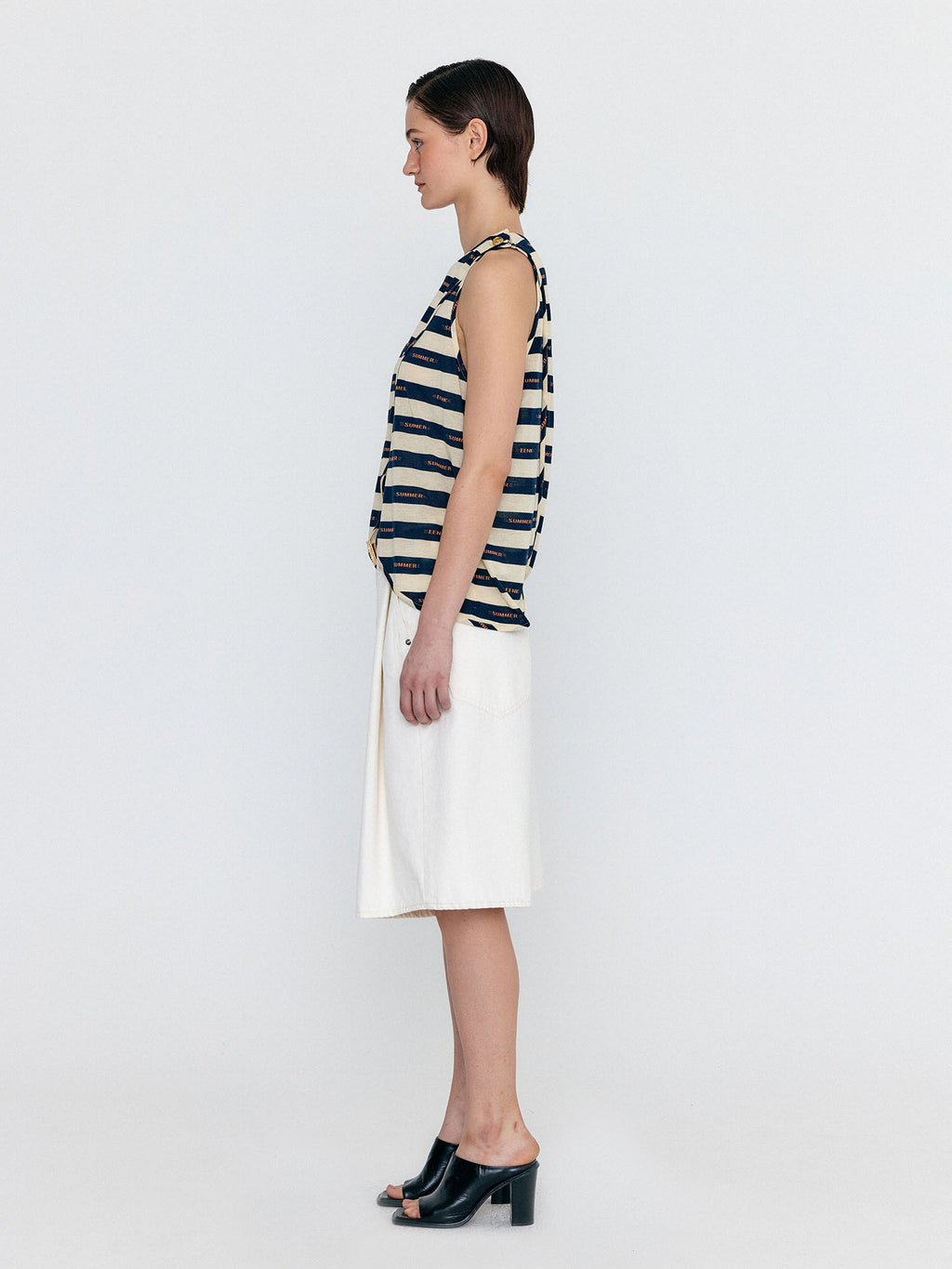 EENK EENK T-Shirt Sleeveless Open Jersey Top