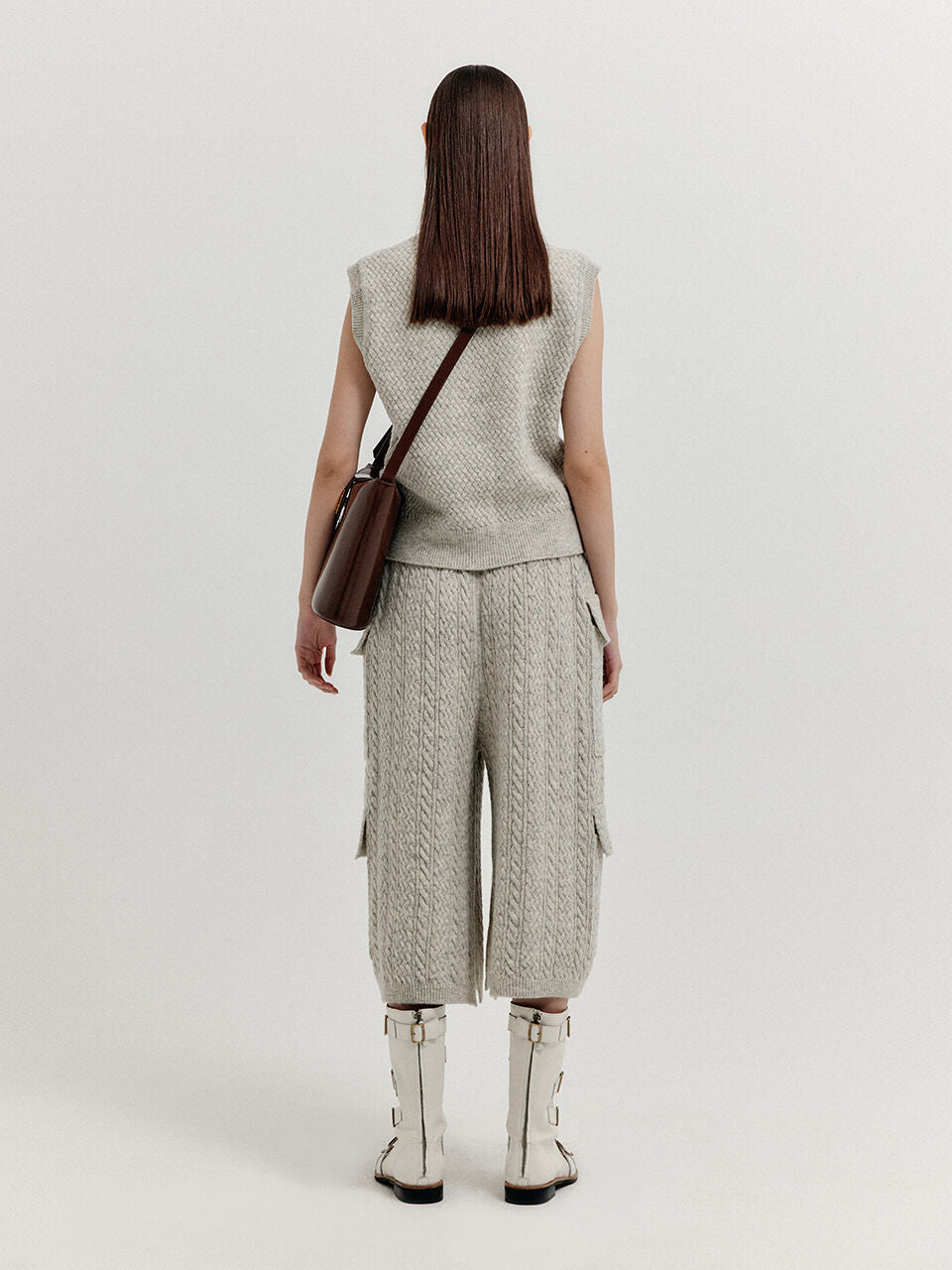 EENK EENK XET One-Pocket Knit Vest - Light Grey