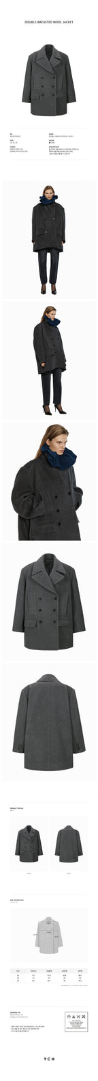 YCH DOUBLE-BREASTED WOOL JACKET GREY (W24OT0051GY)