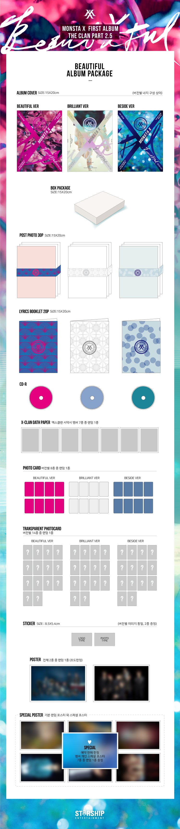 MONSTA X - BEAUTIFUL / 1st Full Album detail 2
