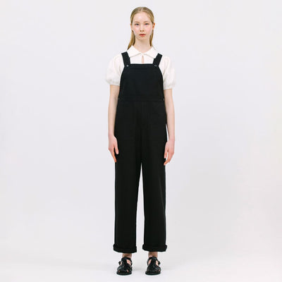Jun by Jun K. Easy Wide Overalls - Black