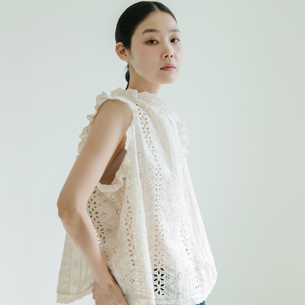 Eyelet Lace Cream Blouse