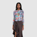 (W) ARC L/S TOP GARDEN BLUR