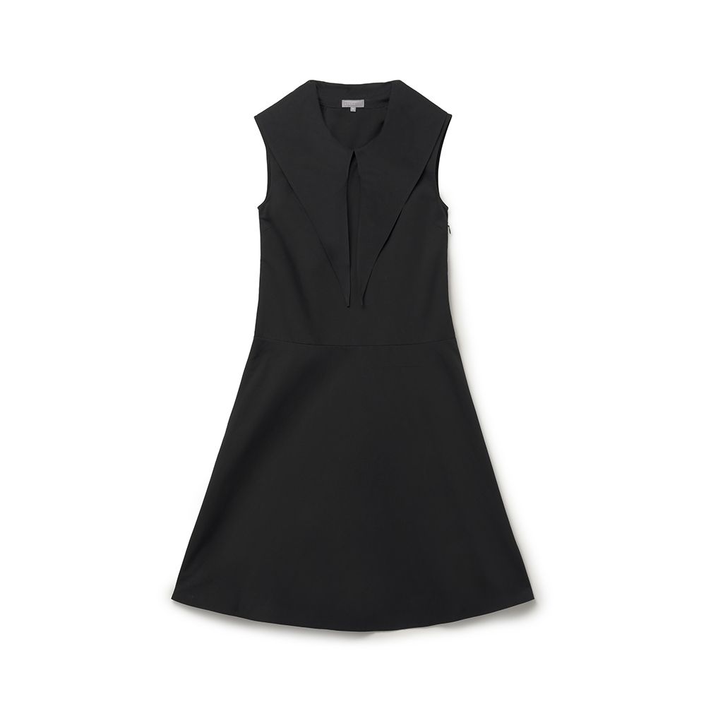 (W) Margaret Howell Tie Silk Cotton Dress - Black (WODR0213S23KQWBLK)