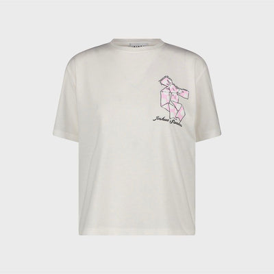 (W) Bow Tee (Cream)