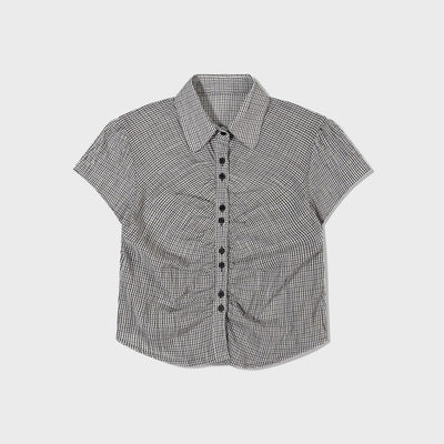 Geek Check Half Shirt (GRAY)