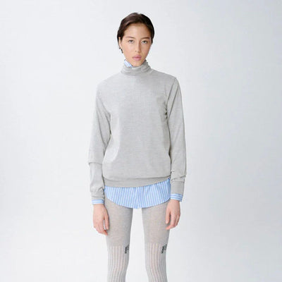 (W) WOOL TURTLENECK (HEATEHR GREY)