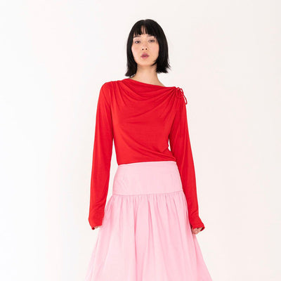 (W) ANASTASIA L-S TOP (RED)