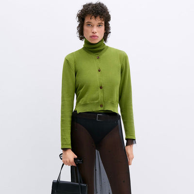 (W) COTTON & CASHMERE WAISTCOAT (WOODBINE)