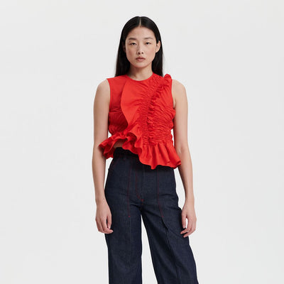 (W) GEO TOP COTTON POPPY RED POPPY (RED)