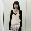Cotton Long Lace Slip (Beige)